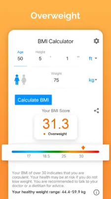 BMI Calculator android App screenshot 2