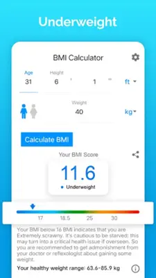 BMI Calculator android App screenshot 3